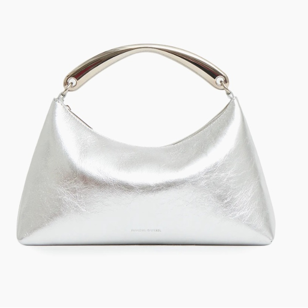 Mansur Gavriel Silver Metal Handle Rhea Bag